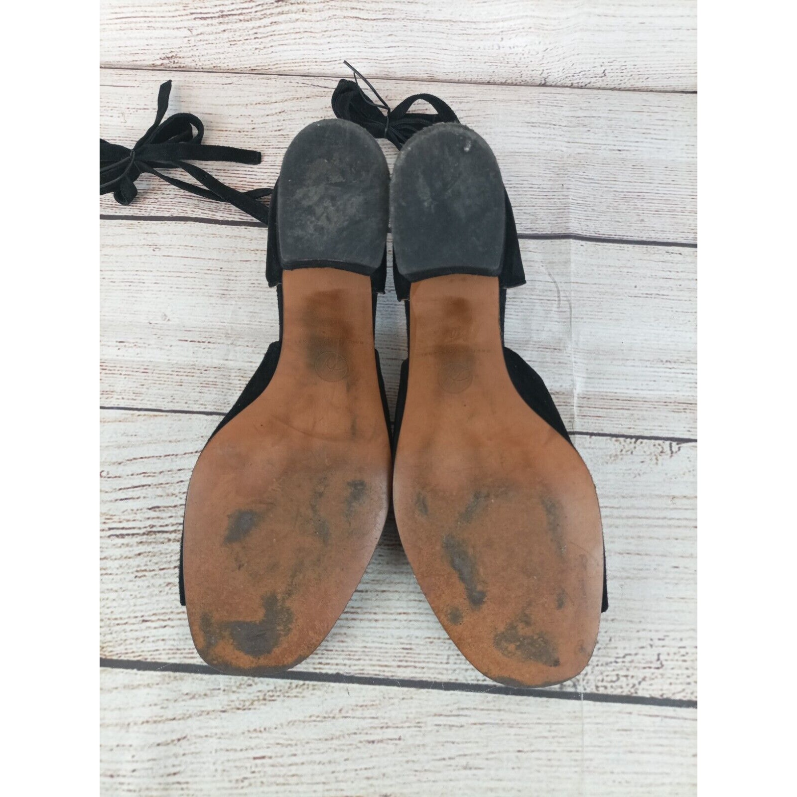 Hudson London Sz 40 (9) Uk3 Black Suede Metta City Wrap Heels Sandals — image 8 of 8